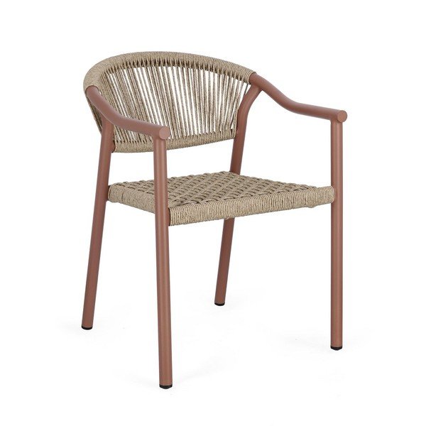 Piros-natúr színű fém kerti szék Canarias – Bizzotto