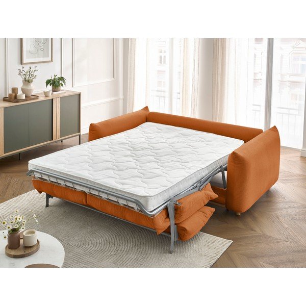 Narancssárga kinyitható kanapé 214 cm Ernest – Bobochic Paris-image-1