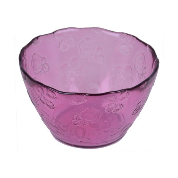 Flora rózsaszín üvegtálka, ⌀ 14 cm - Ego Dekor