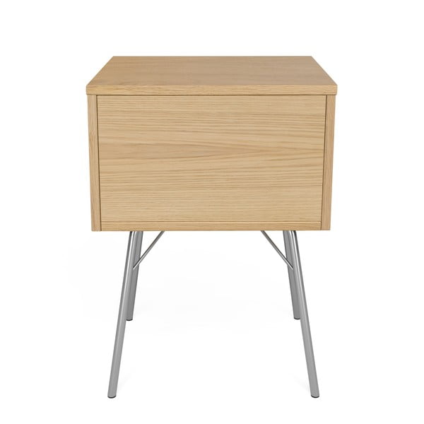 Natúr színű éjjeliszekrény tölgyfa dekorral Rayburn – Woodman-image-4