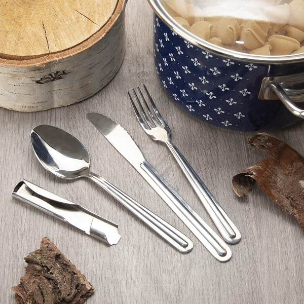 Ezüstszínű rozsdamentes acél evőeszköz készlet 4 db-os KEMP – Orion-image-1