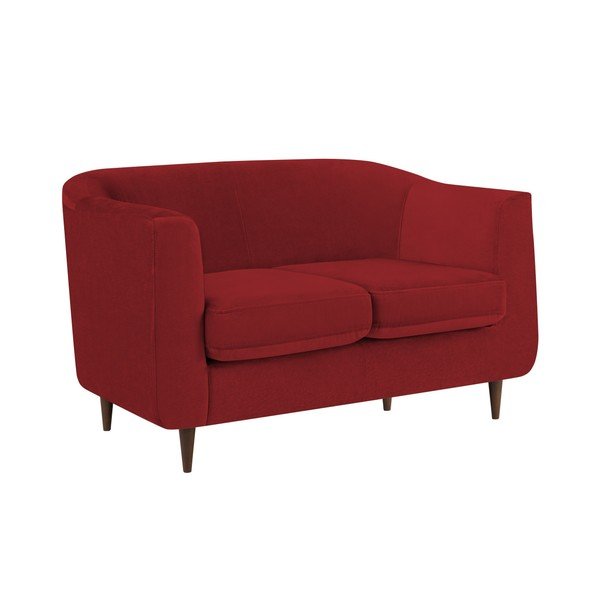 Glam piros bársony kanapé, 125 cm - Kooko Home-image-4