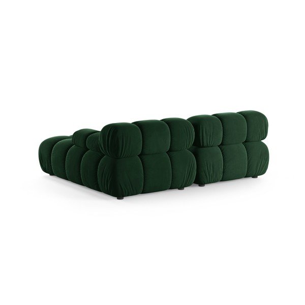 Sötétzöld bársony moduláris sarokkanapé (jobb oldali-heverő résszel) – Micadoni -image-3