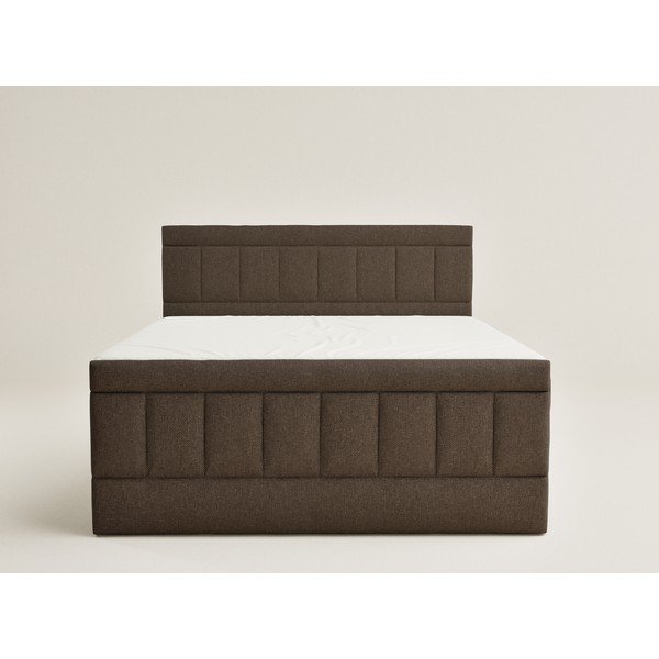 Barna ágyneműtartós boxspring ágy 200x200 cm Caya – Maison de Rêve-image-2