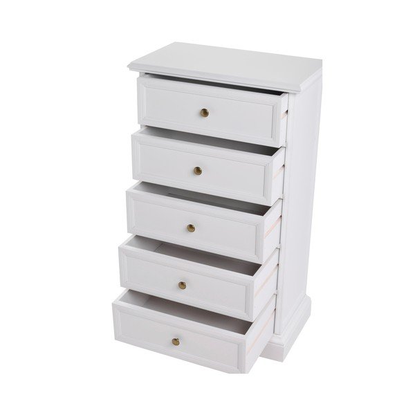 Torino fehér 5 fiókos komód, hosszúság 50 cm - Folke-image-2