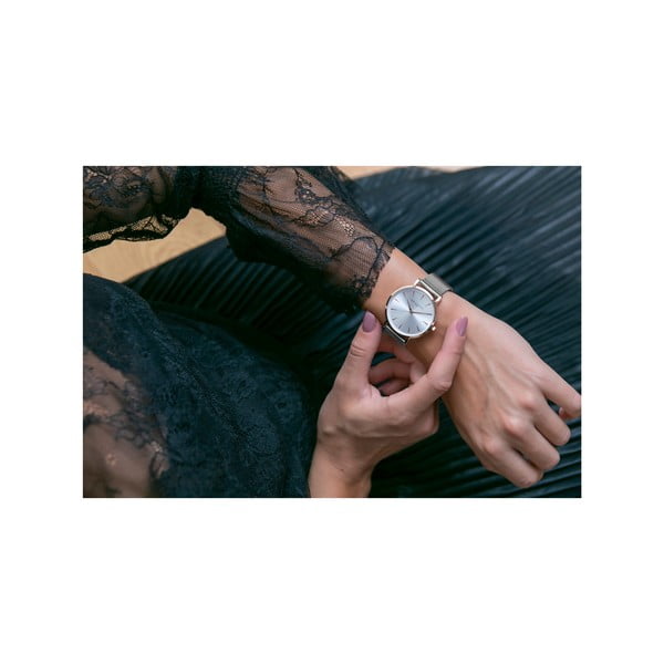 Elisabeth Silver karóra rozsdamentes acél pánttal - Annie Rosewood-image-3