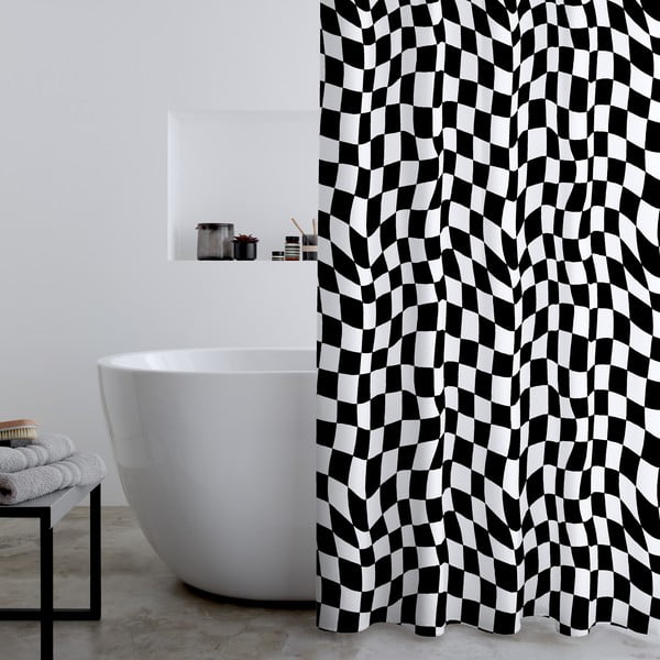 Zuhanyfüggöny 180x180 cm Checkerboard – Catherine Lansfield-image-1