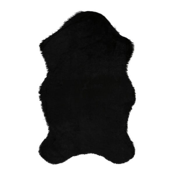 Pelus Black fekete műszőrme szőnyeg, 60 x 90 cm