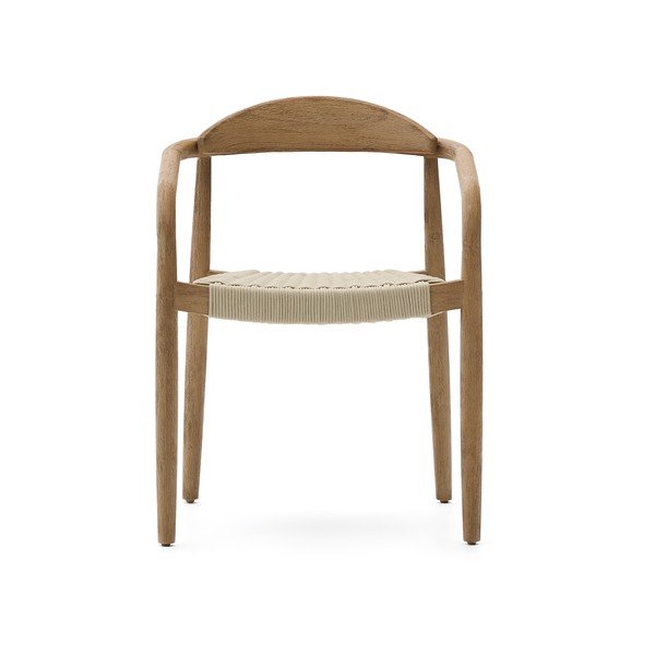 Bézs-natúr színű tömörfa étkezőfotel Nina – Kave Home-image-2