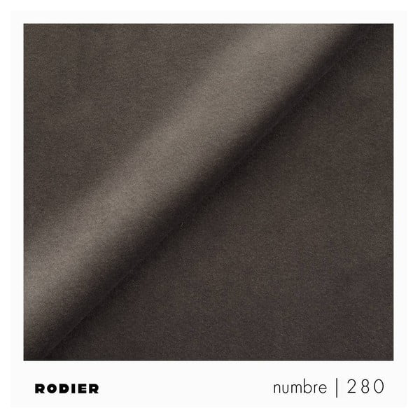 Szürkésbarna bársony kinyitható tárolóhelyes sarokkanapé (jobb oldali-heverő résszel) Rene – Rodier-image-4