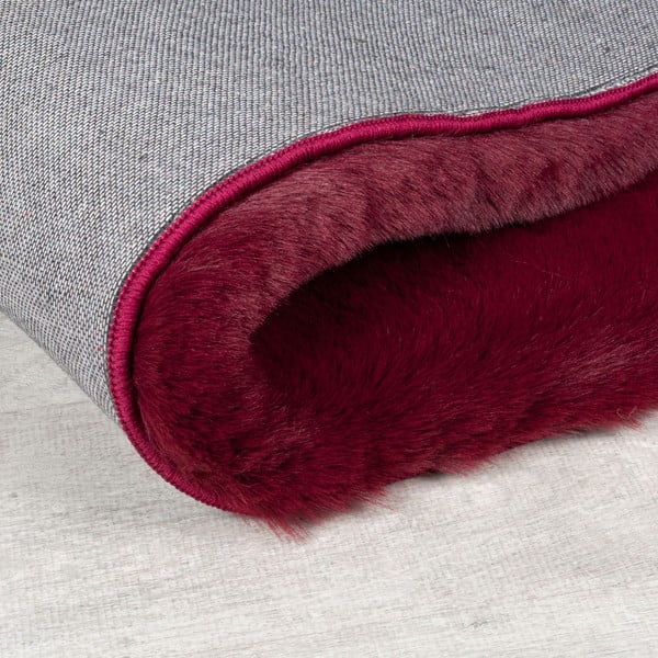 Borvörös szintetikus szőrme szőnyeg 160x230 cm Ivy Luxury Fur – Flair Rugs-image-3