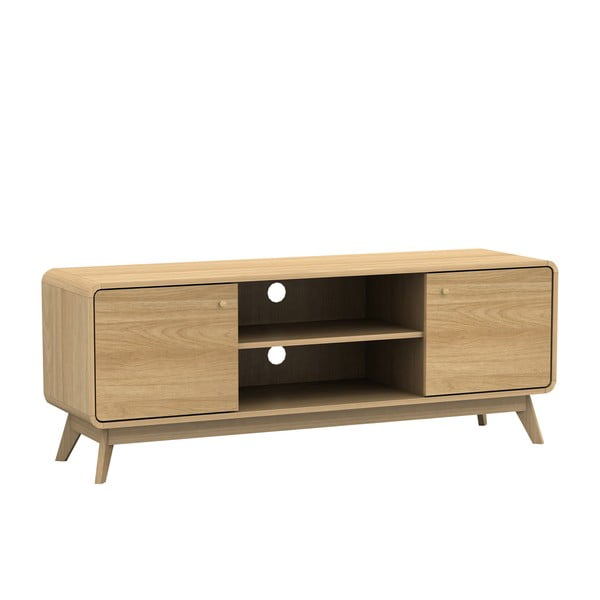 Natúr színű TV-állvány tölgyfa dekorral 140x53 cm Cassie - Støraa-image-2