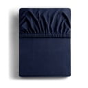 Sötétkék gumis jersey lepedő 140x200 cm Amber – Restilo