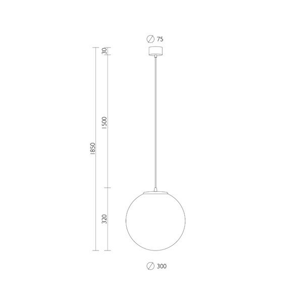 Tsuri fehér mennyezeti függőlámpa fekete kábellel és ezüst színű részletekkel, ∅ 30 cm - Sotto Luce-image-1