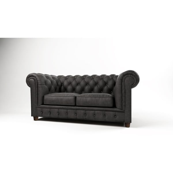 Antracitszürke bársony kanapé 178 cm Cambridge – Ropez