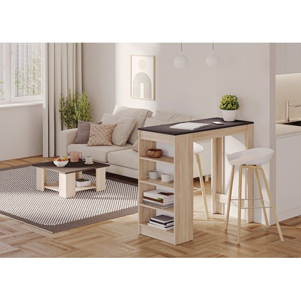 Bárasztal fekete asztallappal 50x115 cm Aravis – TemaHome-image-1