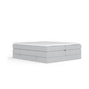 Világosszürke ágyneműtartós boxspring ágy ágytámla nélkül 160x200 cm Juniper – Maison de Rêve