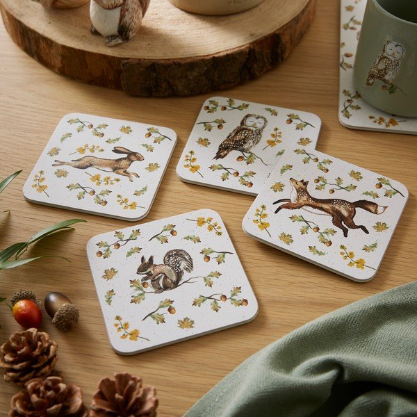 Szürkésbarna parafa poháralátét szett 4 db-os Forest Fable – Cooksmart ®-image-1