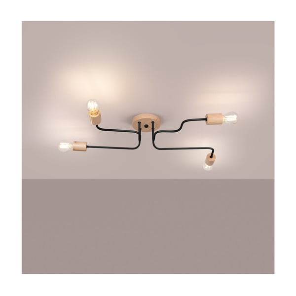 Fekete-natúr színű mennyezeti lámpa 58x75 cm Dazzle – Sollux-image-1