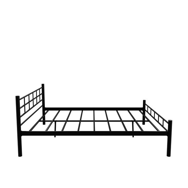 Fekete fém franciaágy ágyráccsal 160x200 cm K70 – Kalune Design-image-3