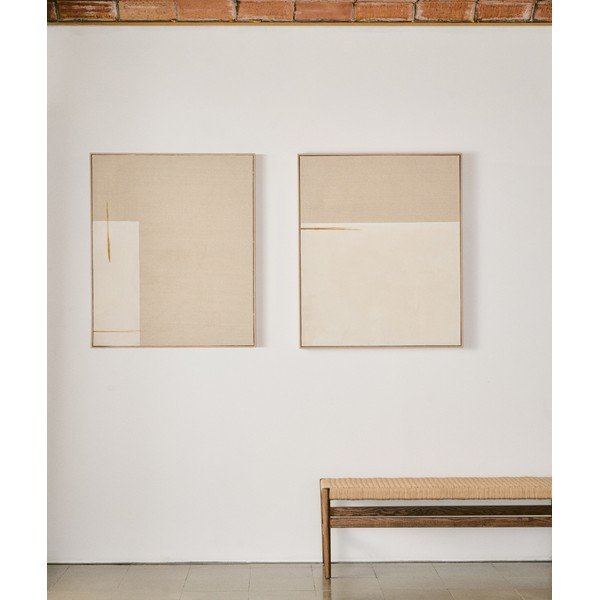 Kézzel festett keretezett-vászon kép 80x100 cm Salin – Kave Home-image-1