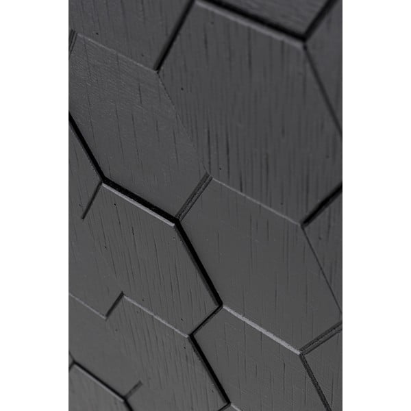 Fekete borovi fenyő alacsony komód 140x58 cm Linc – White Label-image-3