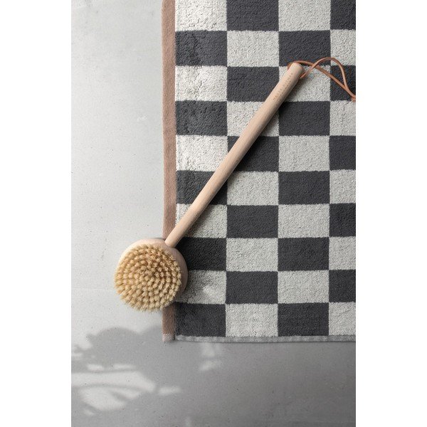 Antracitszürke-bézs bio pamut fürdőszobai kilépő zuhanyfülkéhez 50x80 cm Retro – Mette Ditmer Denmark-image-3