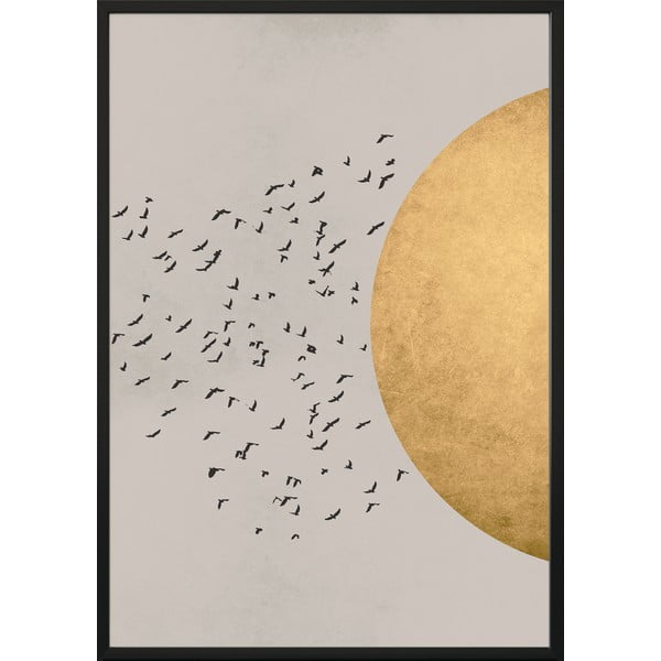 BIRDS/SILHOUTTE keretezett fali kép, 50 x 70 cm