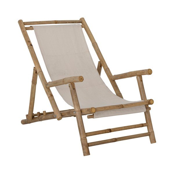 Fehér-natúr színű bambusz kerti napozóágy Korfu – Bloomingville