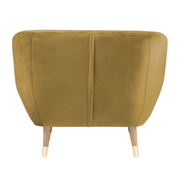 Benito aranyszínű bársony fotel - Mazzini Sofas-image-4