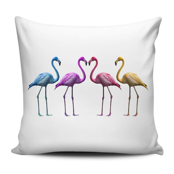 Home de Bleu Colored Flamingos díszpárna, 43 x 43 cm - Kate Louise