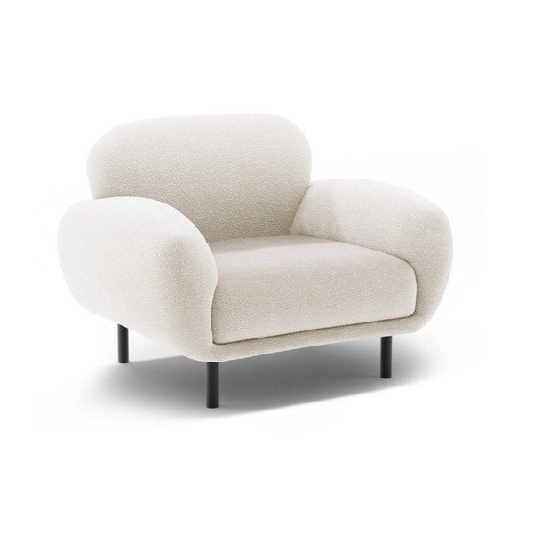 Fehér buklé fotel Poppy – Micadoni 