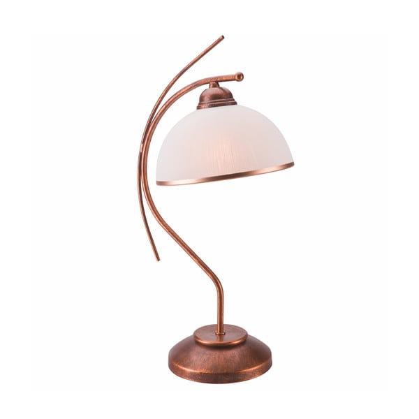Sötétbarna asztali lámpa üveg búrával (magasság 49 cm) Patrycja – LAMKUR