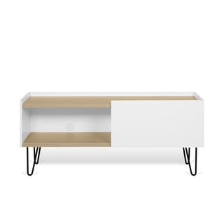 Nina fehér komód polcokkal és ajtóval, 140 x 59 cm - TemaHome