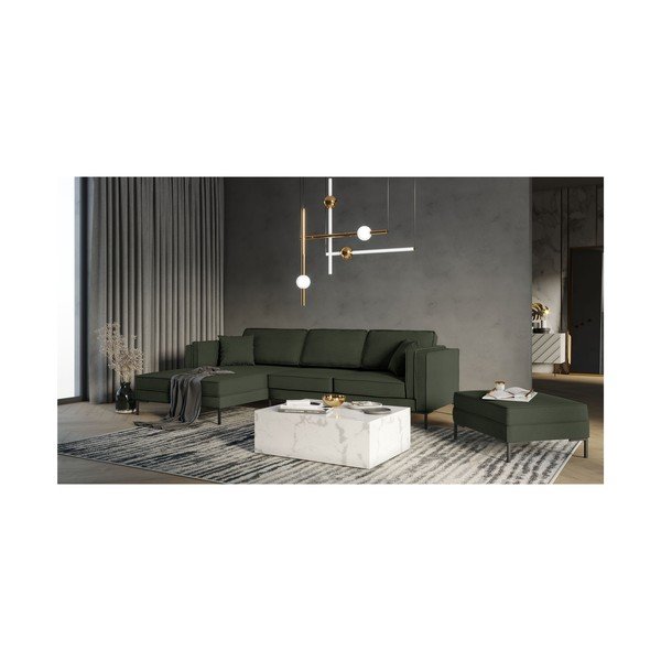 Attilio sötétzöld sarokkanapé, bal oldali - Milo Casa-image-4