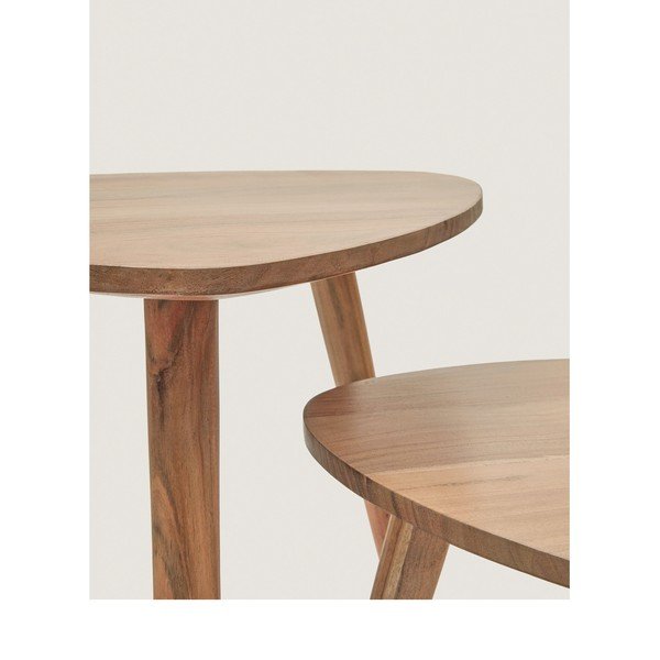 Akácfa tárolóasztal szett 2 db-os 60x61 cm Duvani – Kave Home-image-4