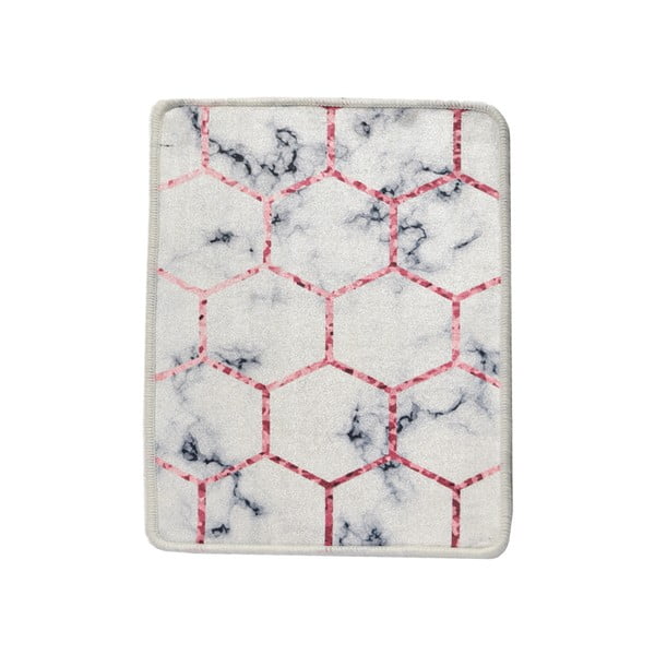 Fehér-szürke fürdőszobai kilépő 60x40 cm Honeycomb - Foutastic-image-2