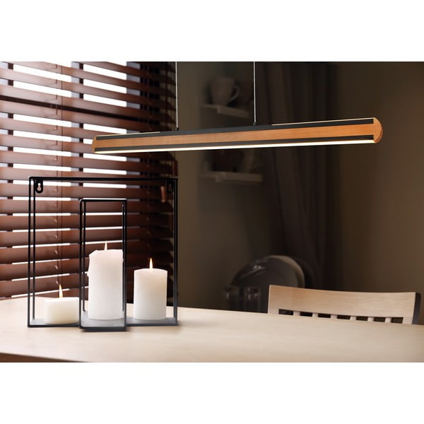 Fekete-natúr színű LED függőlámpa Deacon – Trio-image-1