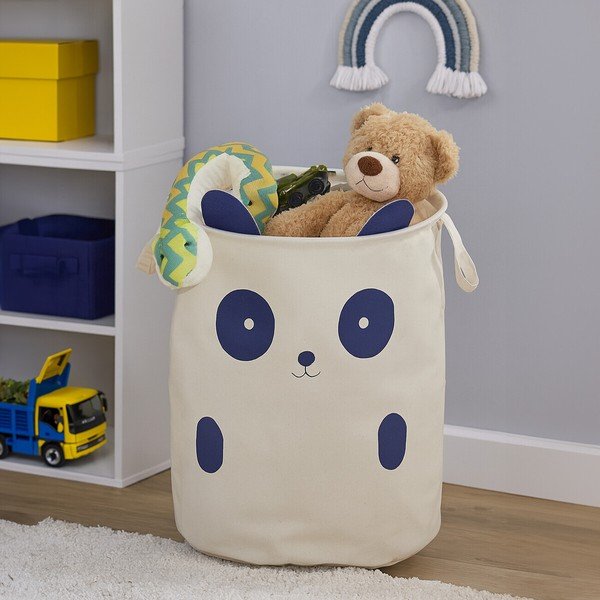Fehér textil játéktároló kosár ø 38x48 cm Mimo Panda Face – Premier Housewares-image-3