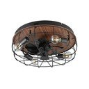Matt fekete-barna mennyezeti lámpa távirányítóval-ventilátorral Trondheim – Reality