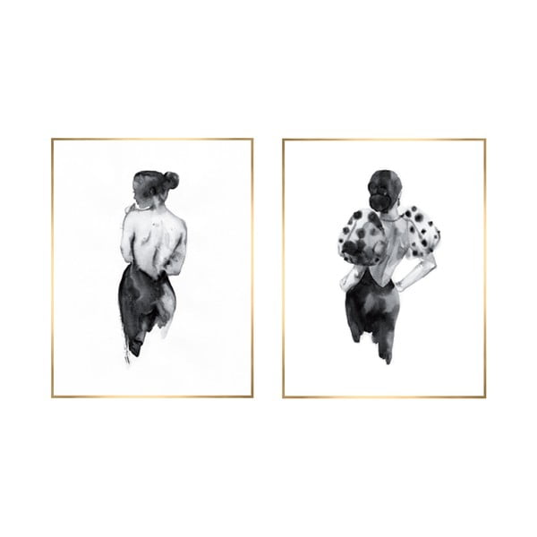 Kép szett 2 db-os 30x40 cm Woman Sketch – knor