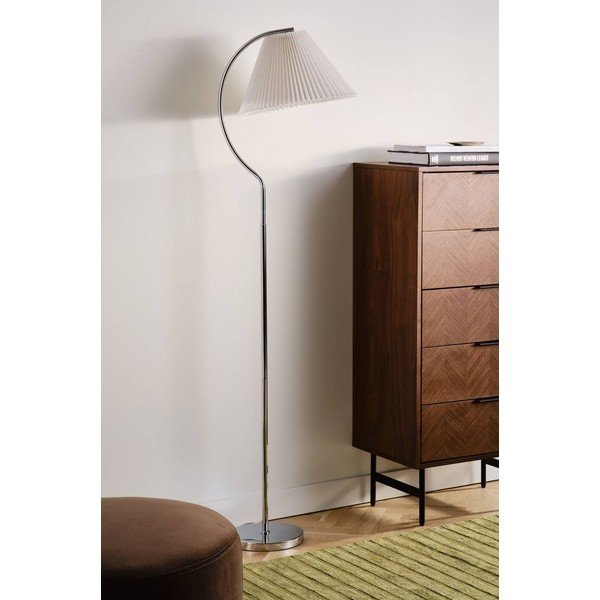 Fehér-fényes ezüstszínű textil állólámpa (magasság 165 cm) Celie – Jotex-image-2