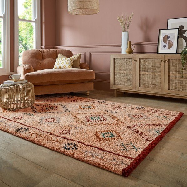 Lazacszínű kézi szövésű gyapjú szőnyeg 160x230 cm Moroccan Sahara – Flair Rugs-image-1
