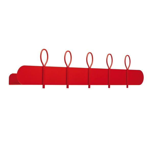 Balloon piros fali fogas 4 fogantyúval és polccal - MEME Design