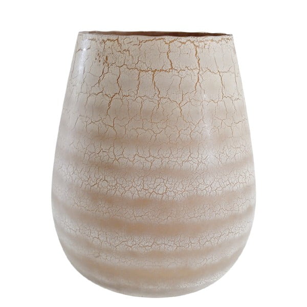 Bézs üveg váza, 31 cm magas - J-Line