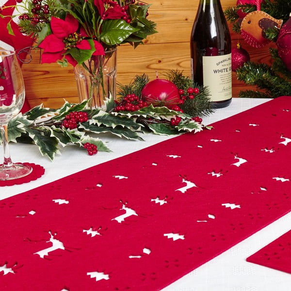 Reindeer piros asztali futó - Neviti