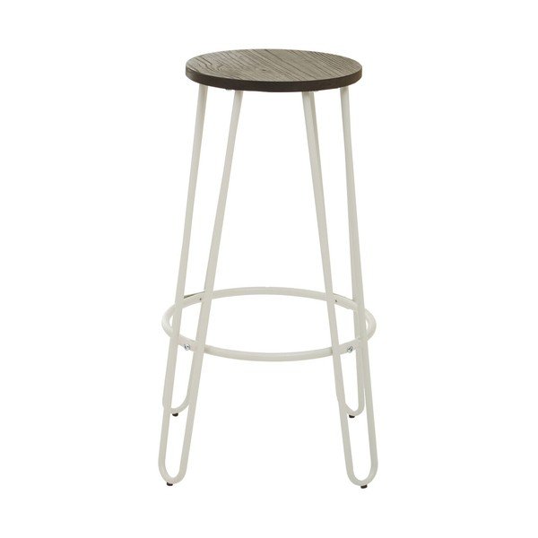 Fehér-natúr színű szilfa bárszék (ülésmagasság 75 cm) District – Premier Housewares-image-2