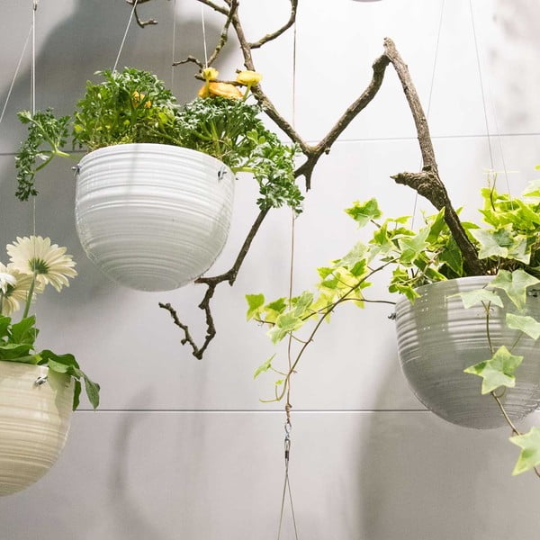 Bergamo fehér kerámia függő virágcserép, ø 18 cm - Big pots-image-1