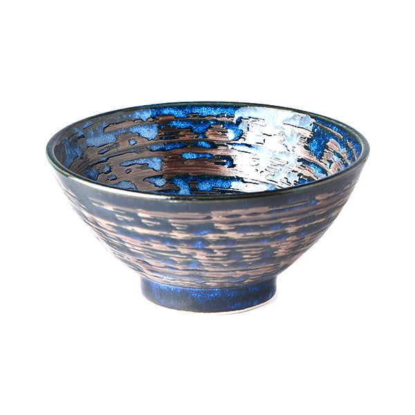 Copper Swirl kék kerámia tál, ø 16 cm - MIJ