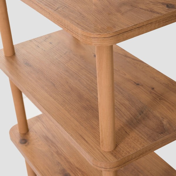 Natúr színű könyvespolc borovi fenyő dekorral 80x75 cm Step – Kalune Design-image-3